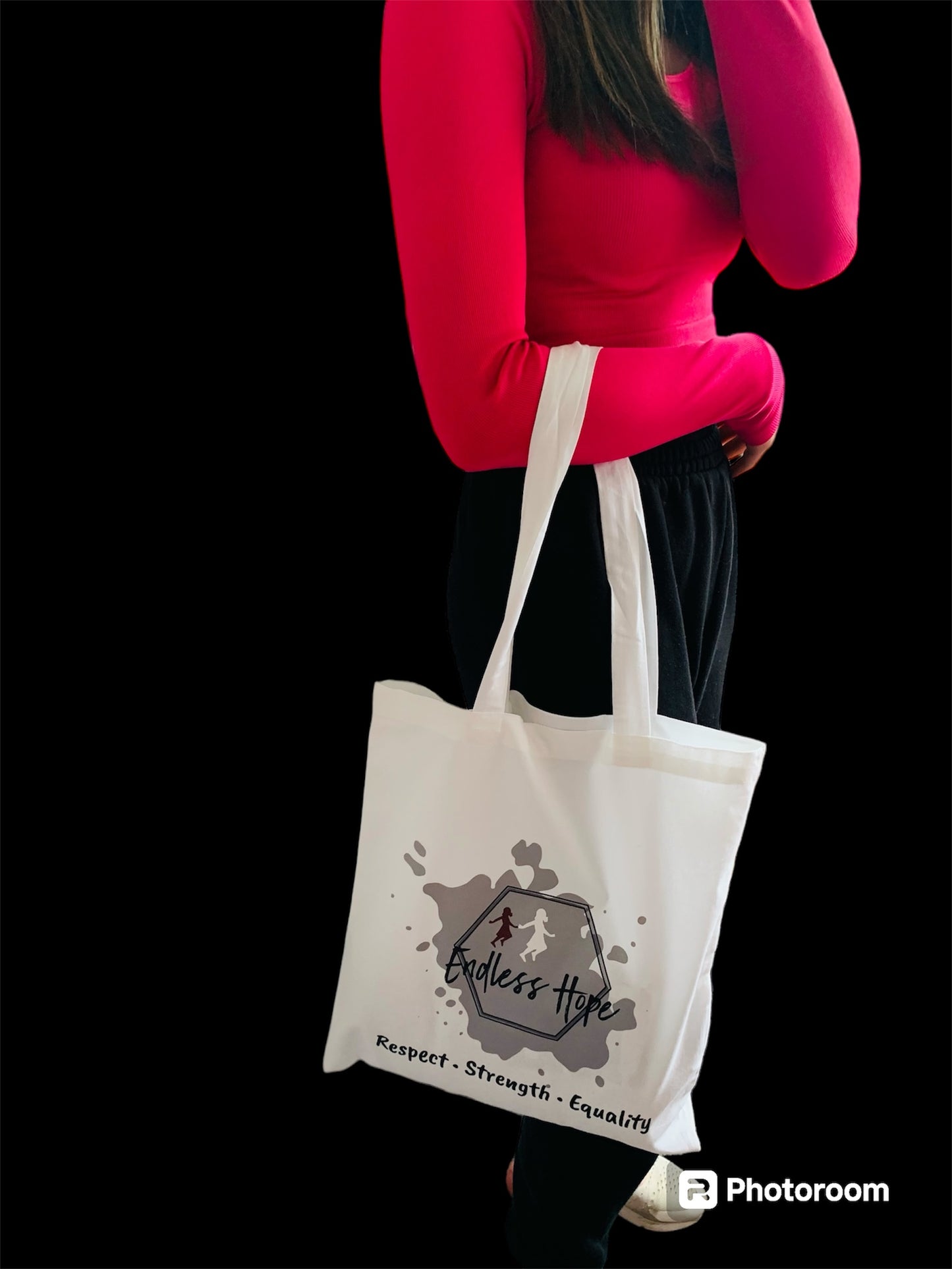 White canvas tote bag