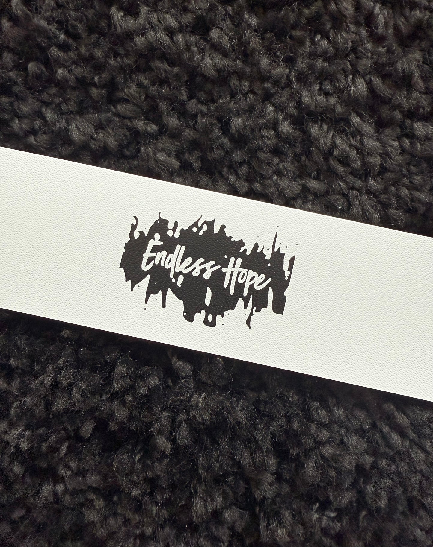 White Eco friendly bookmark with endless hope design