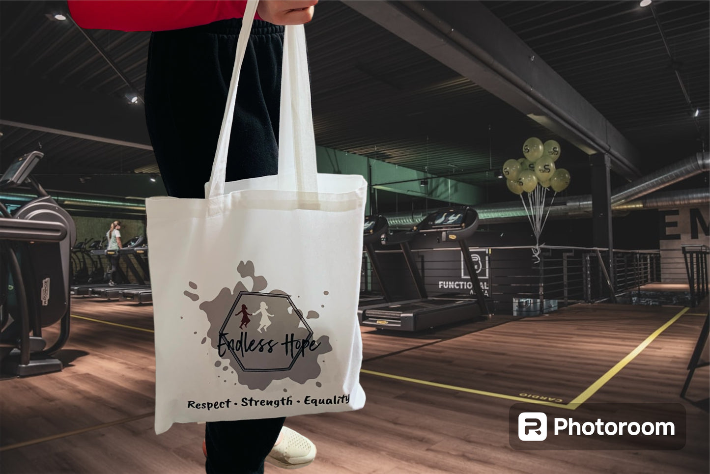 White canvas tote bag