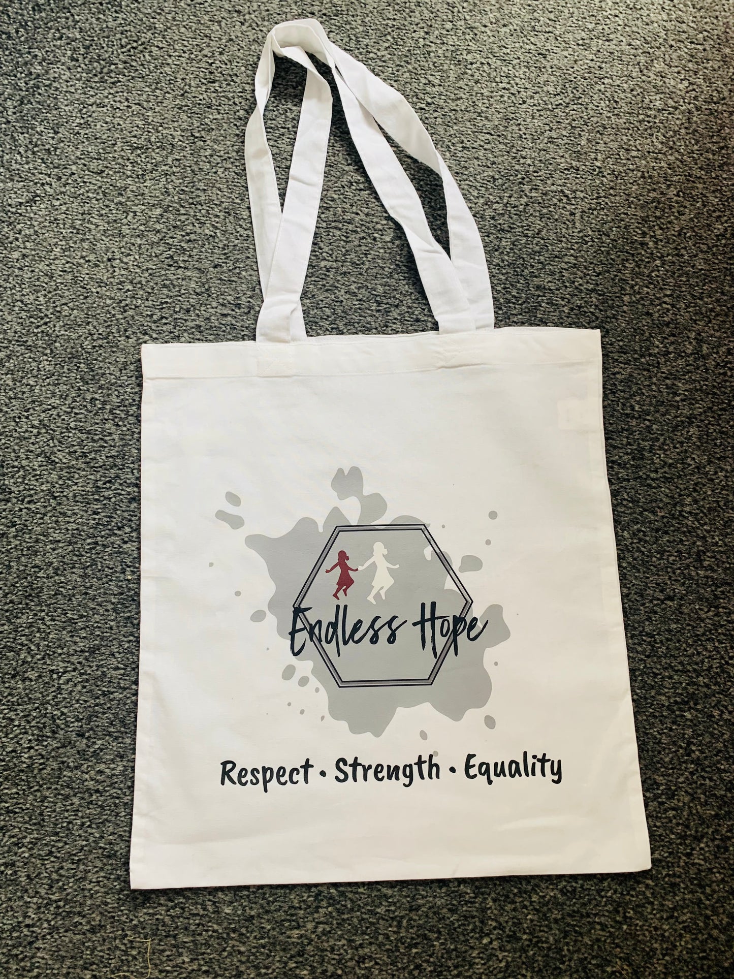 White canvas tote bag