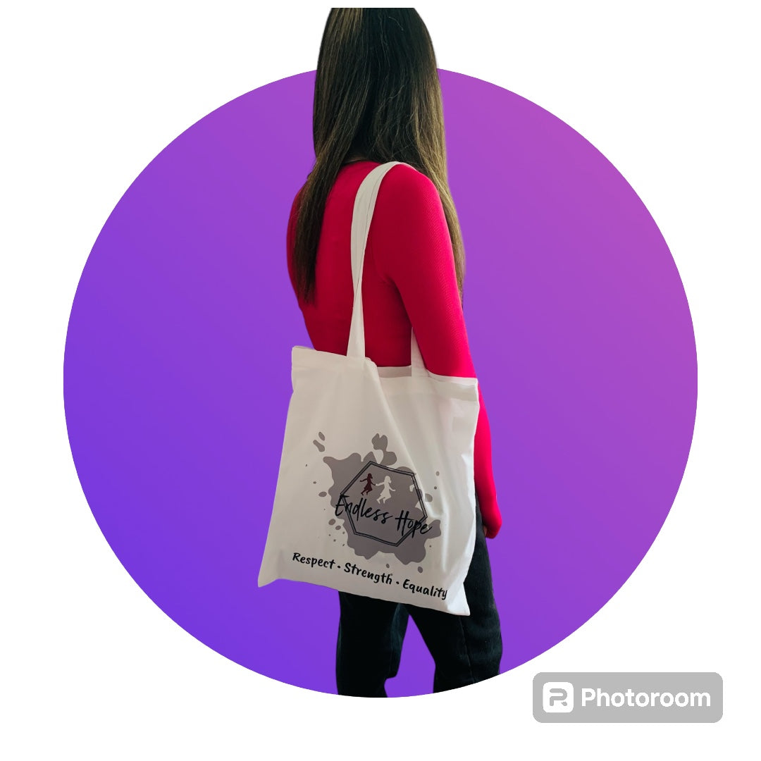 White canvas tote bag