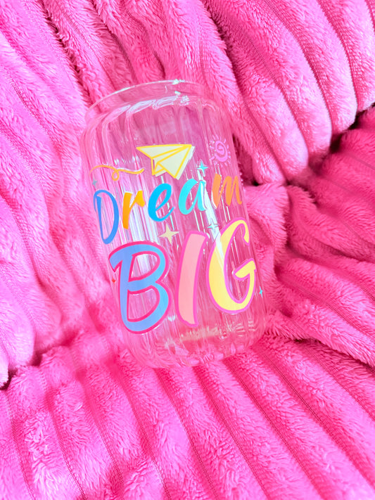 Drinking glass with straws, choice of designs.