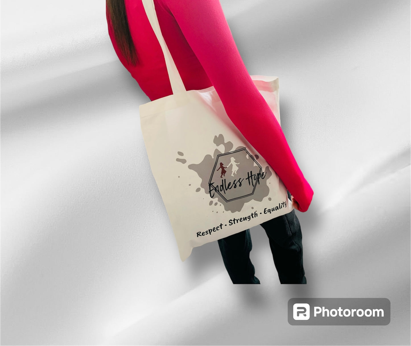 White canvas tote bag